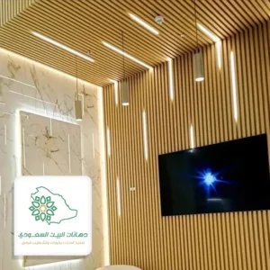 ديكورات خشب wpc مع اضاءة ليد