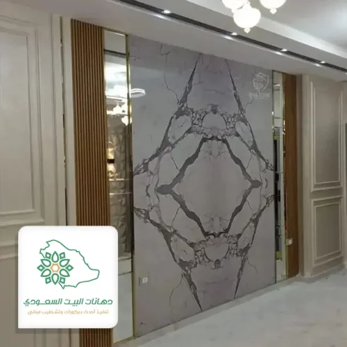 واجهات ديكور رخام وخشب صناعي