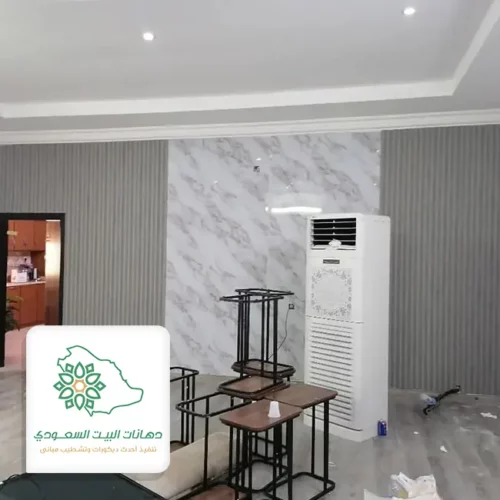 ديكور جدران رخام وخشب جدة