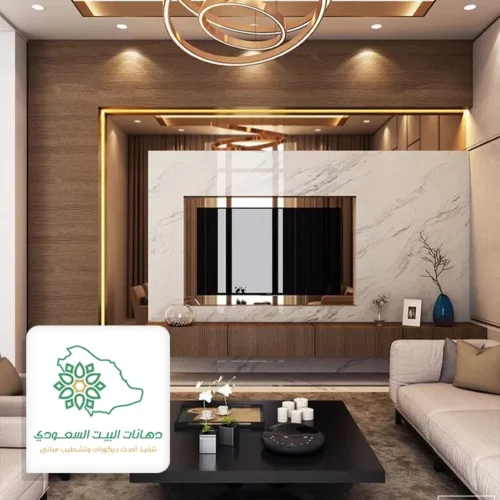 ديكور شاشة بديل الرخام