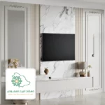 بديل الرخام خلف التلفزيون