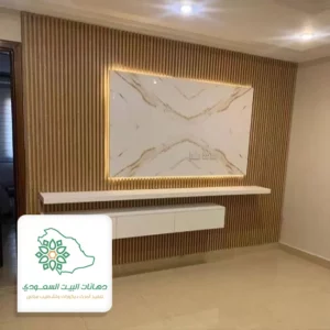 رفوف تلفزيون خشبي بني